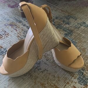 Platform Espadrille Wedge Sandals with Adjustable Ankle Strap